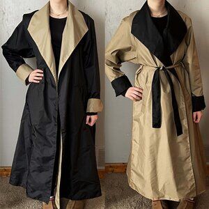 Vintage, Reversable Black & Tan Ladies Trench Coat, Jacobson's Saginaw, Michigan